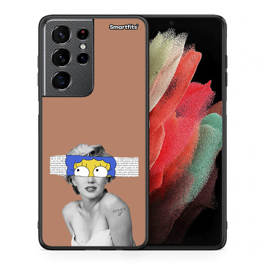 Θήκη Samsung S21 Ultra Sim Merilyn από τη Smartfits με σχέδιο στο πίσω μέρος και μαύρο περίβλημα | Samsung S21 Ultra Sim Merilyn case with colorful back and black bezels