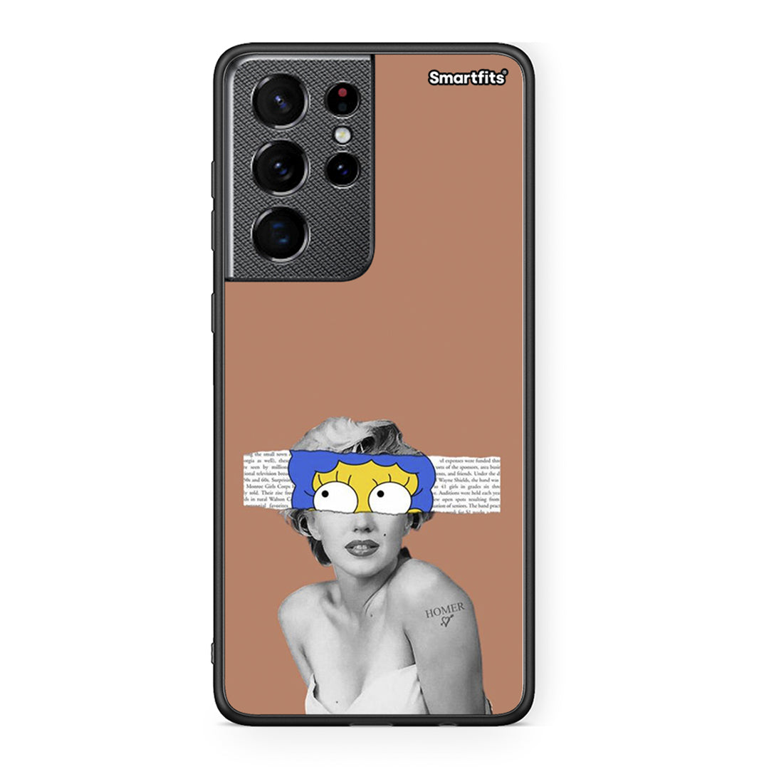 Samsung S21 Ultra Sim Merilyn θήκη από τη Smartfits με σχέδιο στο πίσω μέρος και μαύρο περίβλημα | Smartphone case with colorful back and black bezels by Smartfits