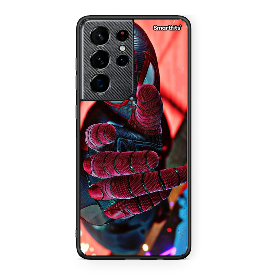Samsung S21 Ultra Spider Hand Θήκη από τη Smartfits με σχέδιο στο πίσω μέρος και μαύρο περίβλημα | Smartphone case with colorful back and black bezels by Smartfits