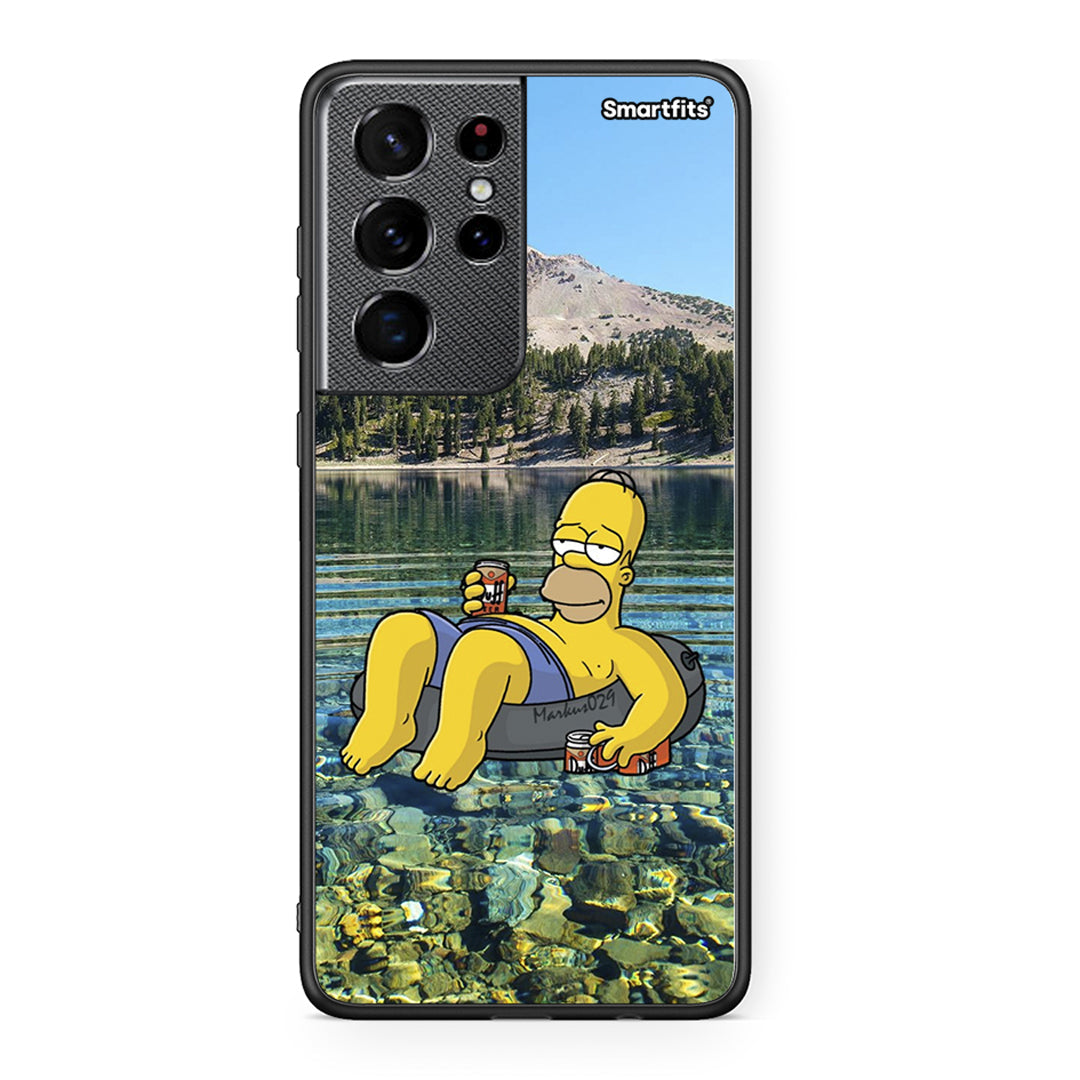 Samsung S21 Ultra Summer Happiness Θήκη από τη Smartfits με σχέδιο στο πίσω μέρος και μαύρο περίβλημα | Smartphone case with colorful back and black bezels by Smartfits