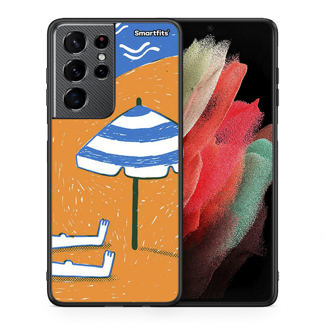 Θήκη Samsung S21 Ultra Summering από τη Smartfits με σχέδιο στο πίσω μέρος και μαύρο περίβλημα | Samsung S21 Ultra Summering case with colorful back and black bezels