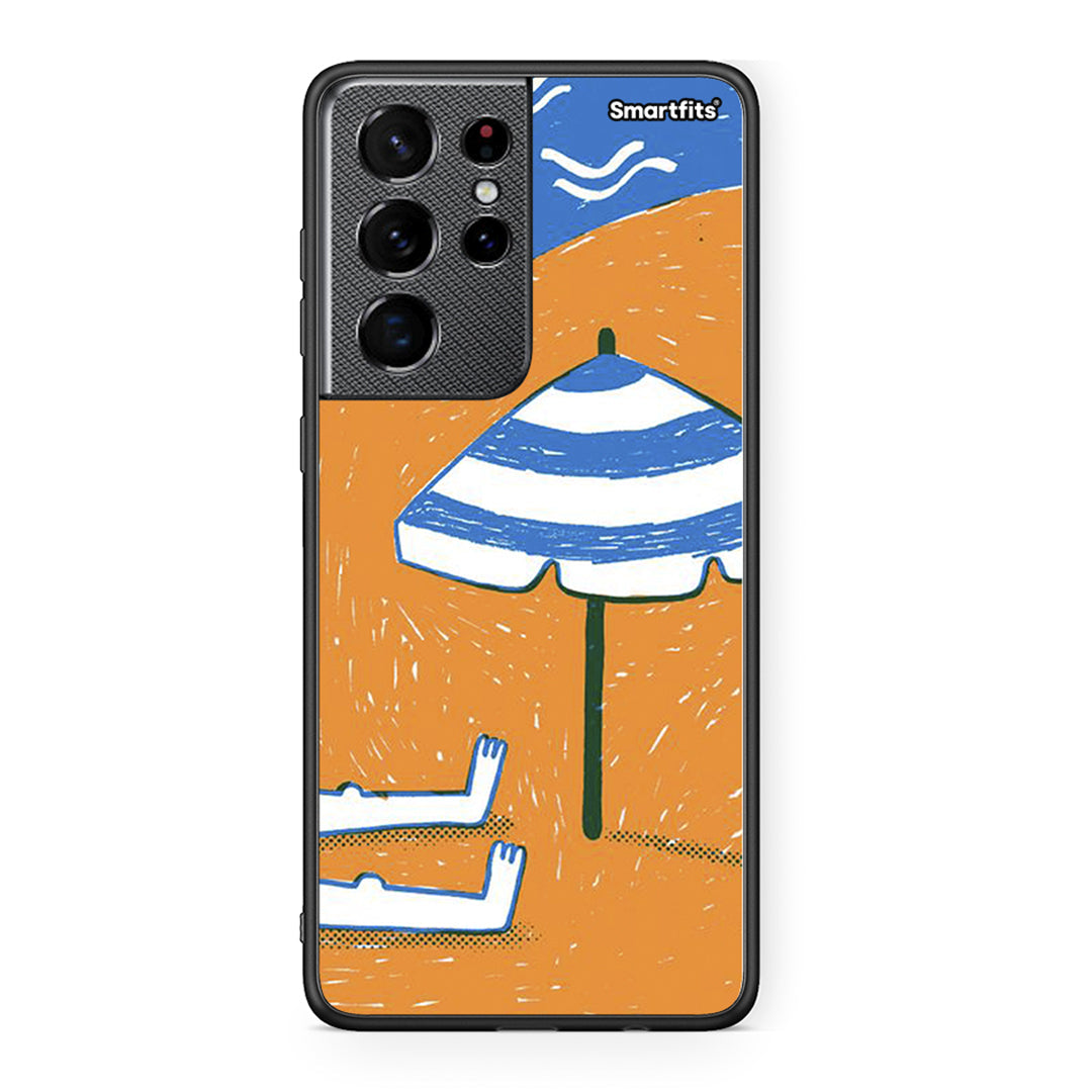 Samsung S21 Ultra Summering Θήκη από τη Smartfits με σχέδιο στο πίσω μέρος και μαύρο περίβλημα | Smartphone case with colorful back and black bezels by Smartfits