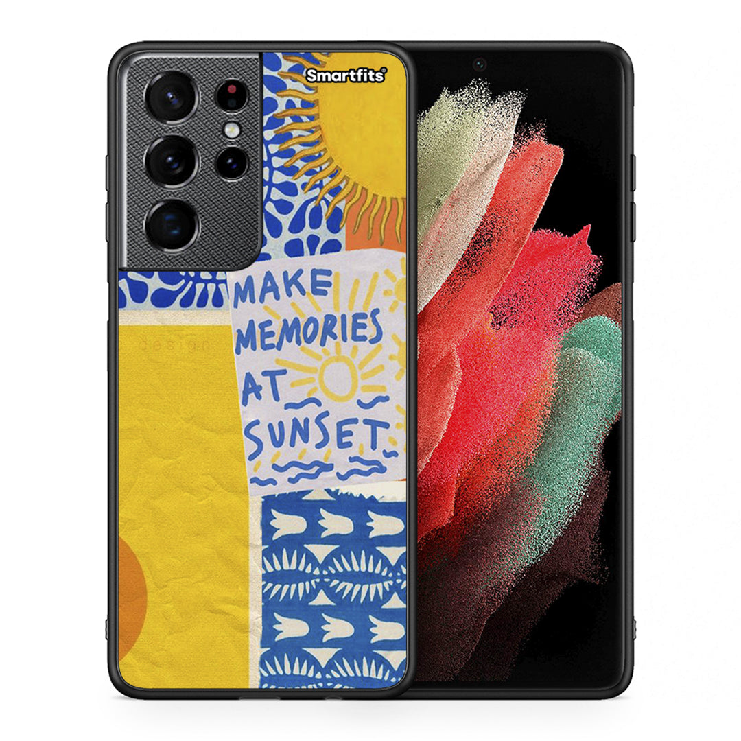 Θήκη Samsung S21 Ultra Sunset Memories από τη Smartfits με σχέδιο στο πίσω μέρος και μαύρο περίβλημα | Samsung S21 Ultra Sunset Memories case with colorful back and black bezels