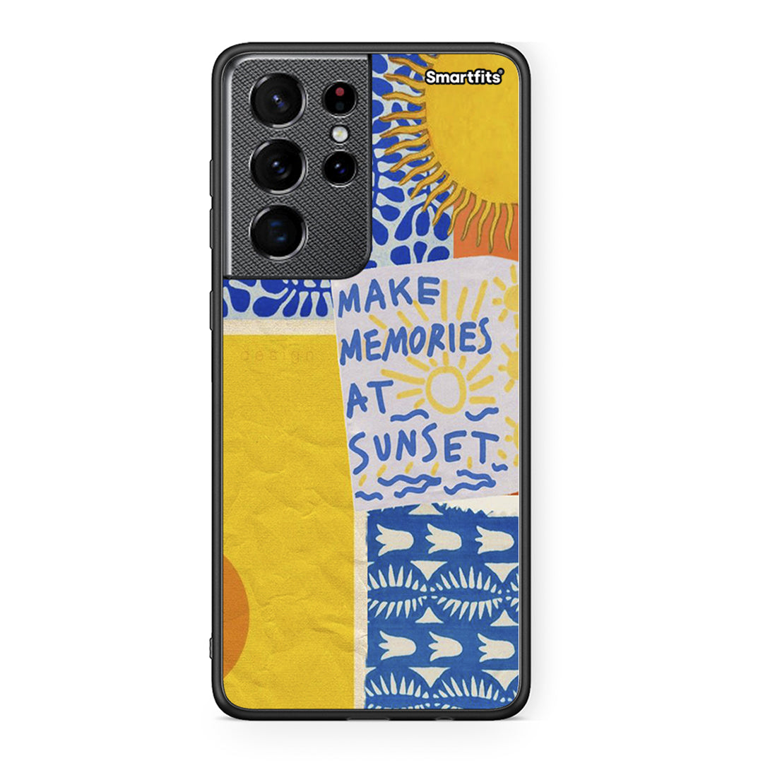 Samsung S21 Ultra Sunset Memories Θήκη από τη Smartfits με σχέδιο στο πίσω μέρος και μαύρο περίβλημα | Smartphone case with colorful back and black bezels by Smartfits