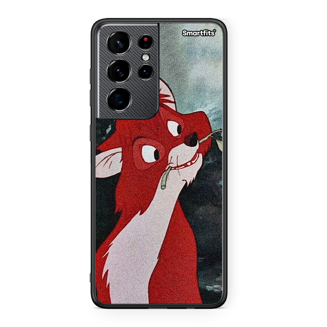 Samsung S21 Ultra Tod And Vixey Love 1 θήκη από τη Smartfits με σχέδιο στο πίσω μέρος και μαύρο περίβλημα | Smartphone case with colorful back and black bezels by Smartfits