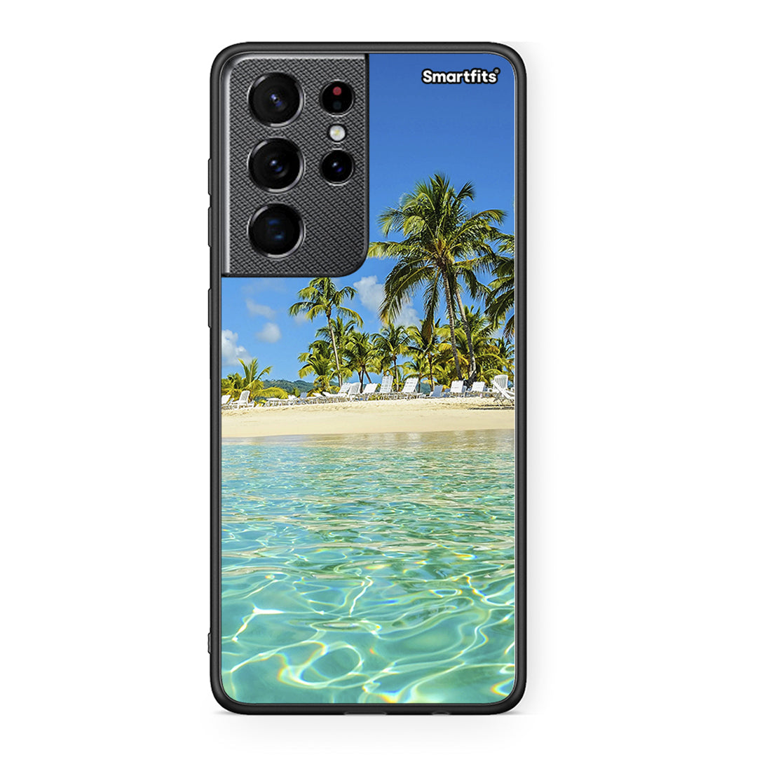 Samsung S21 Ultra Tropical Vibes Θήκη από τη Smartfits με σχέδιο στο πίσω μέρος και μαύρο περίβλημα | Smartphone case with colorful back and black bezels by Smartfits