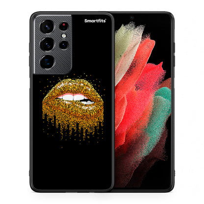 Θήκη Samsung S21 Ultra Golden Valentine από τη Smartfits με σχέδιο στο πίσω μέρος και μαύρο περίβλημα | Samsung S21 Ultra Golden Valentine case with colorful back and black bezels