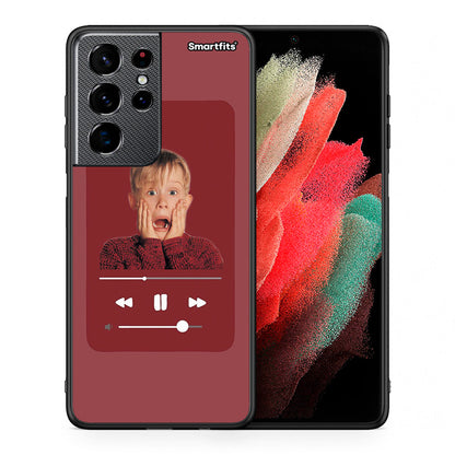 Θήκη Samsung S21 Ultra Xmas Alone Music από τη Smartfits με σχέδιο στο πίσω μέρος και μαύρο περίβλημα | Samsung S21 Ultra Xmas Alone Music case with colorful back and black bezels
