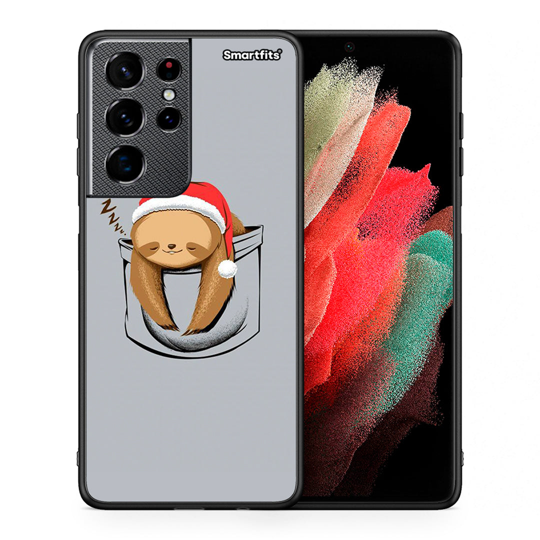 Θήκη Samsung S21 Ultra Xmas Zzzz από τη Smartfits με σχέδιο στο πίσω μέρος και μαύρο περίβλημα | Samsung S21 Ultra Xmas Zzzz case with colorful back and black bezels