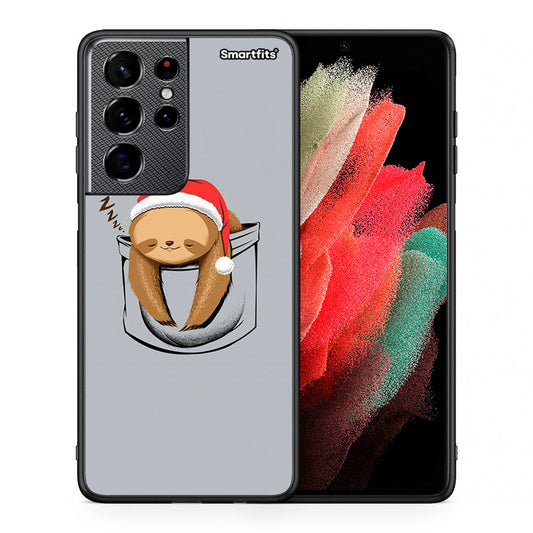 Θήκη Samsung S21 Ultra Xmas Zzzz από τη Smartfits με σχέδιο στο πίσω μέρος και μαύρο περίβλημα | Samsung S21 Ultra Xmas Zzzz case with colorful back and black bezels