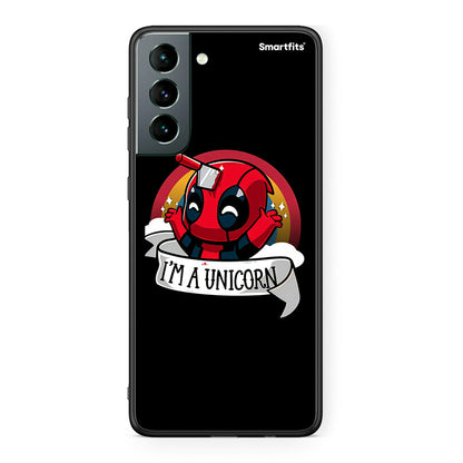 Samsung S21 Unicorn Deadpool θήκη από τη Smartfits με σχέδιο στο πίσω μέρος και μαύρο περίβλημα | Smartphone case with colorful back and black bezels by Smartfits