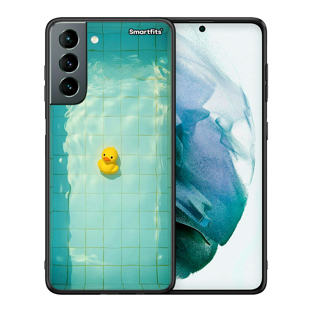 Θήκη Samsung S21 Yellow Duck από τη Smartfits με σχέδιο στο πίσω μέρος και μαύρο περίβλημα | Samsung S21 Yellow Duck case with colorful back and black bezels