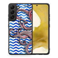 Thumbnail for Θήκη Samsung S22 Chevron Devilfish από τη Smartfits με σχέδιο στο πίσω μέρος και μαύρο περίβλημα | Samsung S22 Chevron Devilfish case with colorful back and black bezels