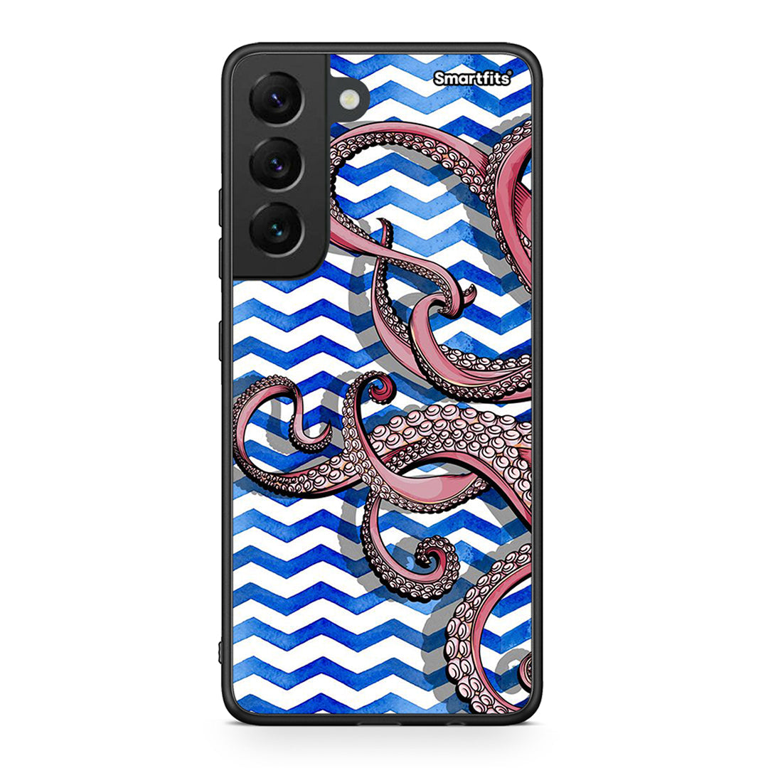 Samsung S22 Chevron Devilfish θήκη από τη Smartfits με σχέδιο στο πίσω μέρος και μαύρο περίβλημα | Smartphone case with colorful back and black bezels by Smartfits