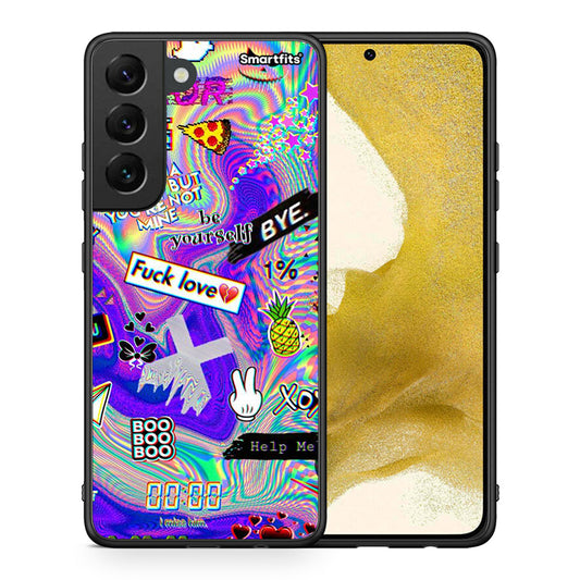 Θήκη Samsung S22 Game Over από τη Smartfits με σχέδιο στο πίσω μέρος και μαύρο περίβλημα | Samsung S22 Game Over case with colorful back and black bezels