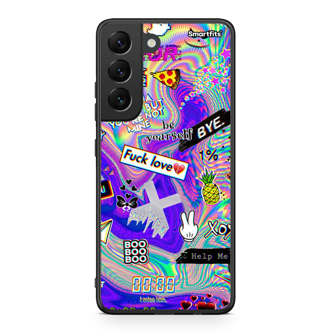Samsung S22 Game Over θήκη από τη Smartfits με σχέδιο στο πίσω μέρος και μαύρο περίβλημα | Smartphone case with colorful back and black bezels by Smartfits