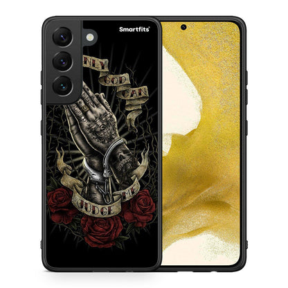 Θήκη Samsung S22 Judge By God από τη Smartfits με σχέδιο στο πίσω μέρος και μαύρο περίβλημα | Samsung S22 Judge By God case with colorful back and black bezels