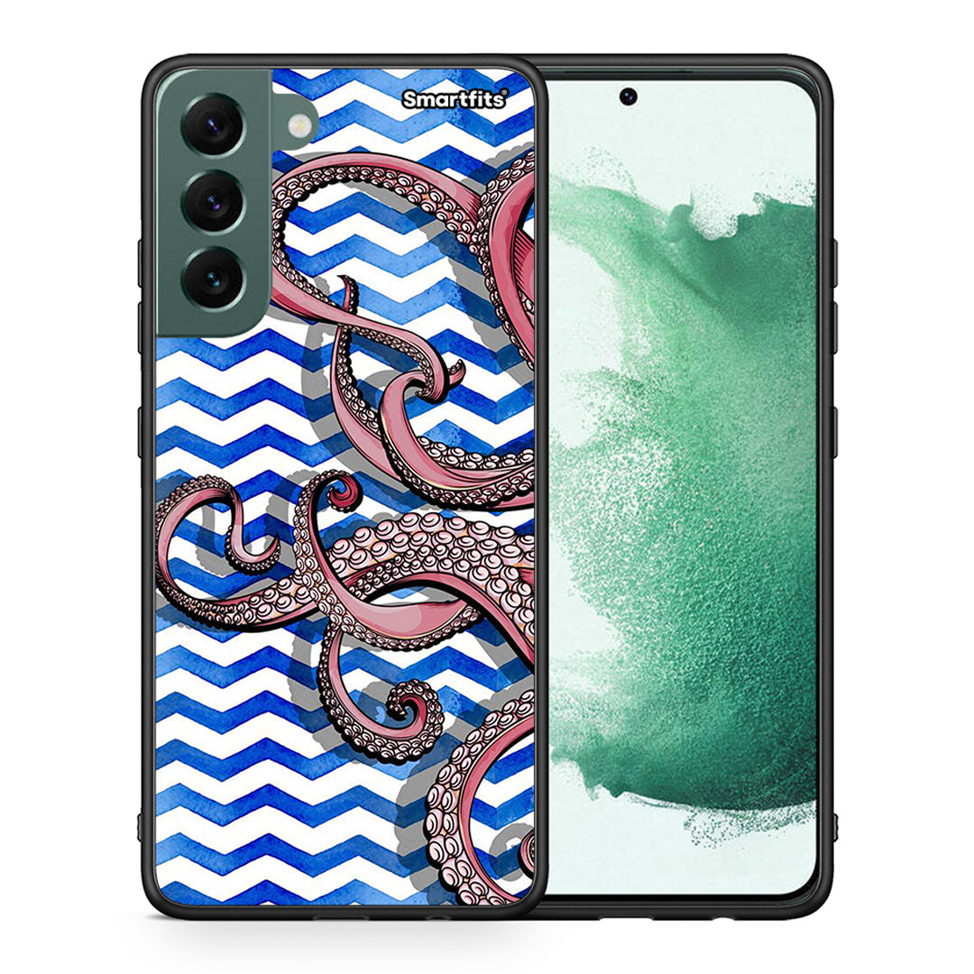 Θήκη Samsung S22 Plus Chevron Devilfish από τη Smartfits με σχέδιο στο πίσω μέρος και μαύρο περίβλημα | Samsung S22 Plus Chevron Devilfish case with colorful back and black bezels