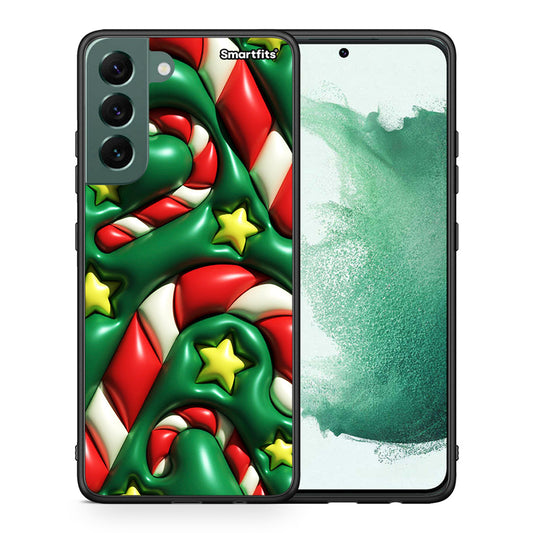 Θήκη Samsung S22 Plus Christmas Bubbles από τη Smartfits με σχέδιο στο πίσω μέρος και μαύρο περίβλημα | Samsung S22 Plus Christmas Bubbles case with colorful back and black bezels