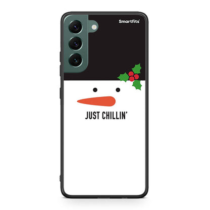 Samsung S22 Plus Christmas Chillin θήκη από τη Smartfits με σχέδιο στο πίσω μέρος και μαύρο περίβλημα | Smartphone case with colorful back and black bezels by Smartfits
