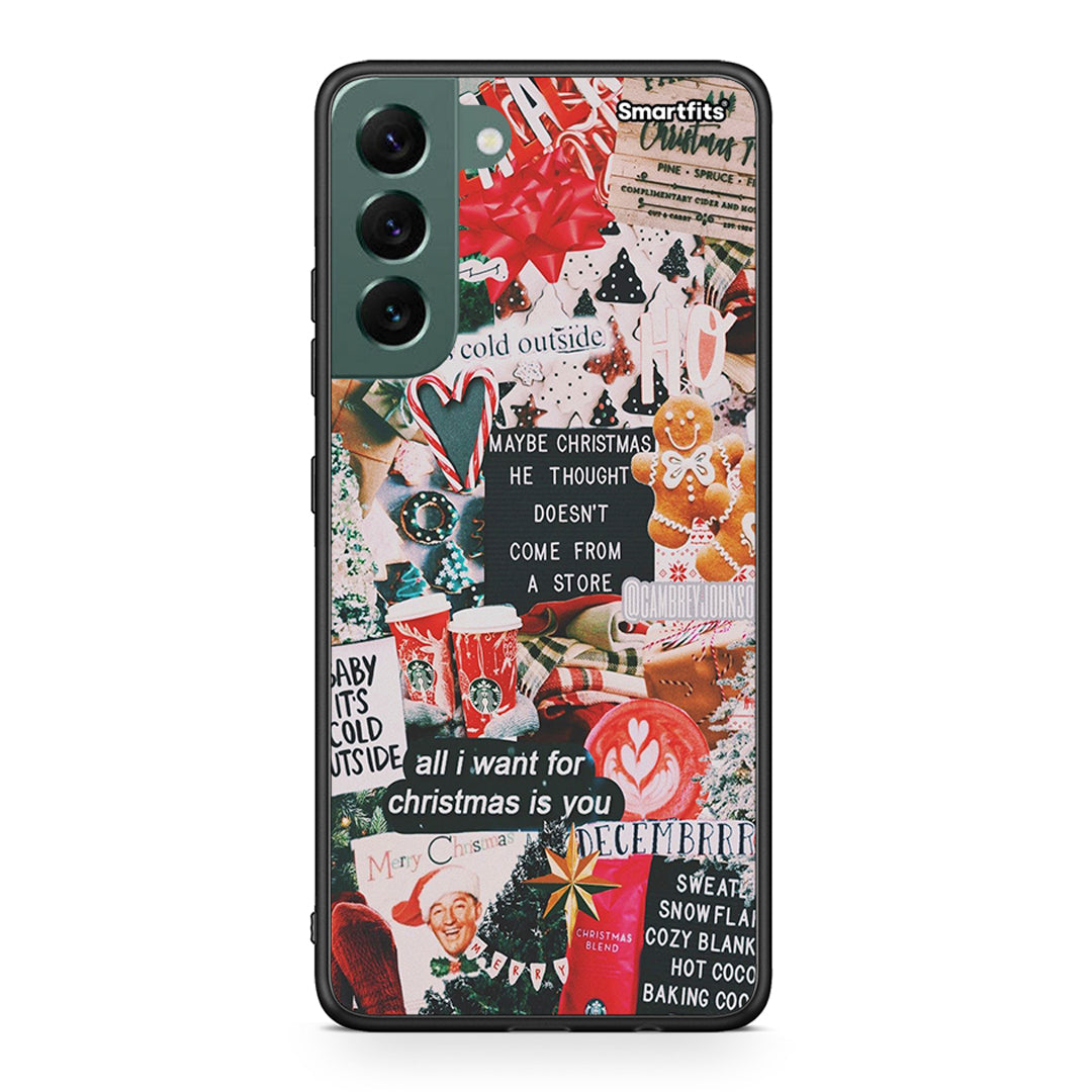 Samsung S22 Plus Christmas Happiness θήκη από τη Smartfits με σχέδιο στο πίσω μέρος και μαύρο περίβλημα | Smartphone case with colorful back and black bezels by Smartfits
