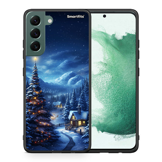 Θήκη Samsung S22 Plus Christmas Scenery από τη Smartfits με σχέδιο στο πίσω μέρος και μαύρο περίβλημα | Samsung S22 Plus Christmas Scenery case with colorful back and black bezels