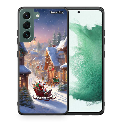 Θήκη Samsung S22 Plus Christmas Snow από τη Smartfits με σχέδιο στο πίσω μέρος και μαύρο περίβλημα | Samsung S22 Plus Christmas Snow case with colorful back and black bezels