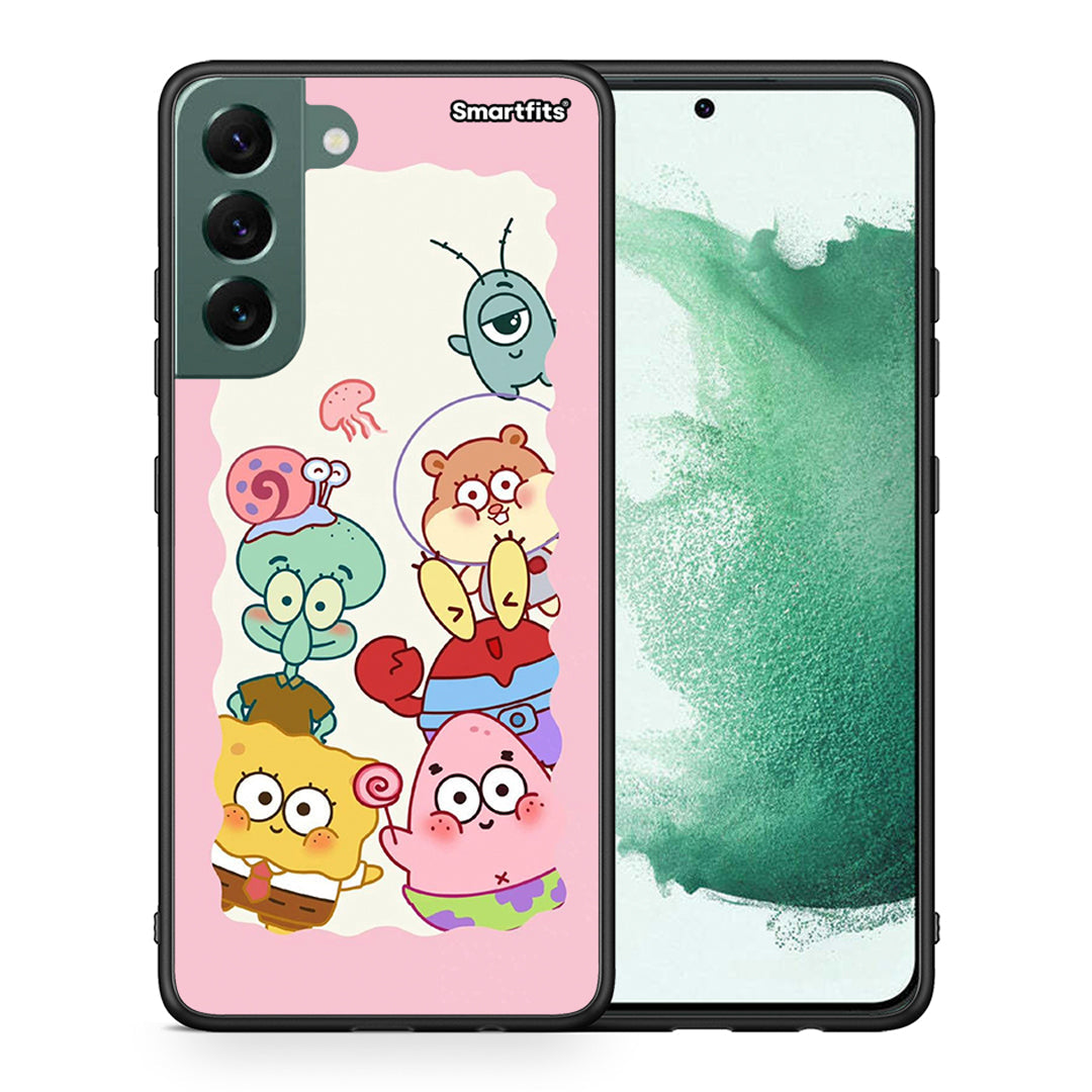 Θήκη Samsung S22 Plus Cute Companion από τη Smartfits με σχέδιο στο πίσω μέρος και μαύρο περίβλημα | Samsung S22 Plus Cute Companion case with colorful back and black bezels