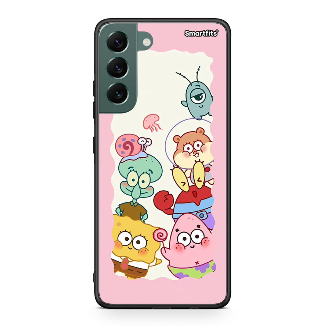 Samsung S22 Plus Cute Companion θήκη από τη Smartfits με σχέδιο στο πίσω μέρος και μαύρο περίβλημα | Smartphone case with colorful back and black bezels by Smartfits