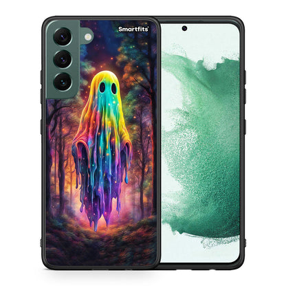 Θήκη Samsung S22 Plus Halloween Ghost από τη Smartfits με σχέδιο στο πίσω μέρος και μαύρο περίβλημα | Samsung S22 Plus Halloween Ghost case with colorful back and black bezels