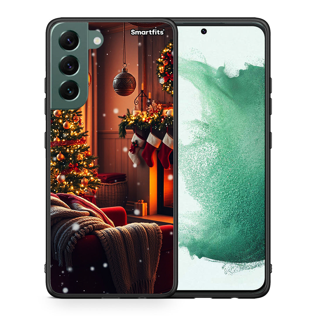 Θήκη Samsung S22 Plus Home For Christmas από τη Smartfits με σχέδιο στο πίσω μέρος και μαύρο περίβλημα | Samsung S22 Plus Home For Christmas case with colorful back and black bezels
