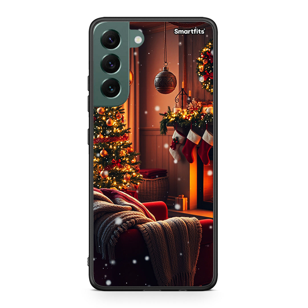 Samsung S22 Plus Home For Christmas θήκη από τη Smartfits με σχέδιο στο πίσω μέρος και μαύρο περίβλημα | Smartphone case with colorful back and black bezels by Smartfits