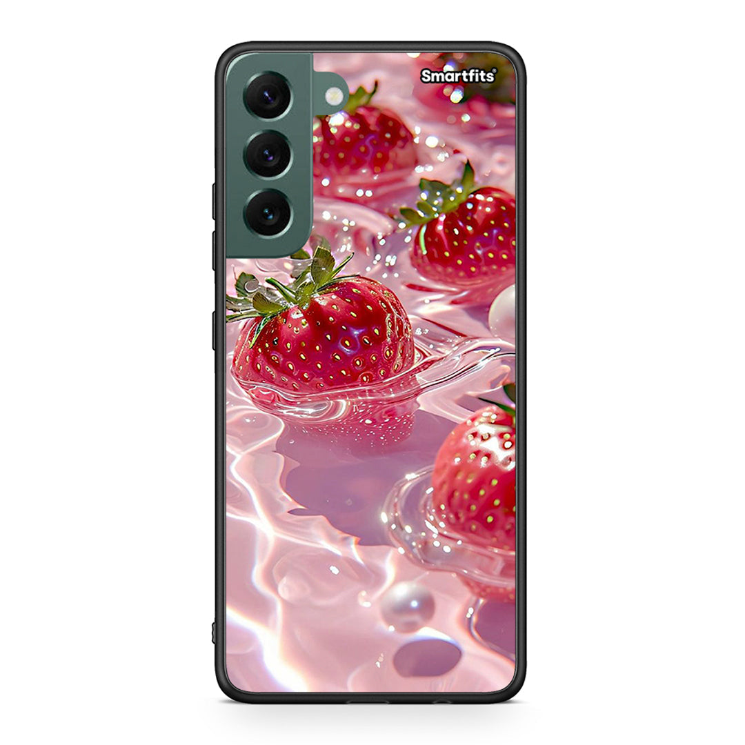 Samsung S22 Plus Juicy Strawberries θήκη από τη Smartfits με σχέδιο στο πίσω μέρος και μαύρο περίβλημα | Smartphone case with colorful back and black bezels by Smartfits