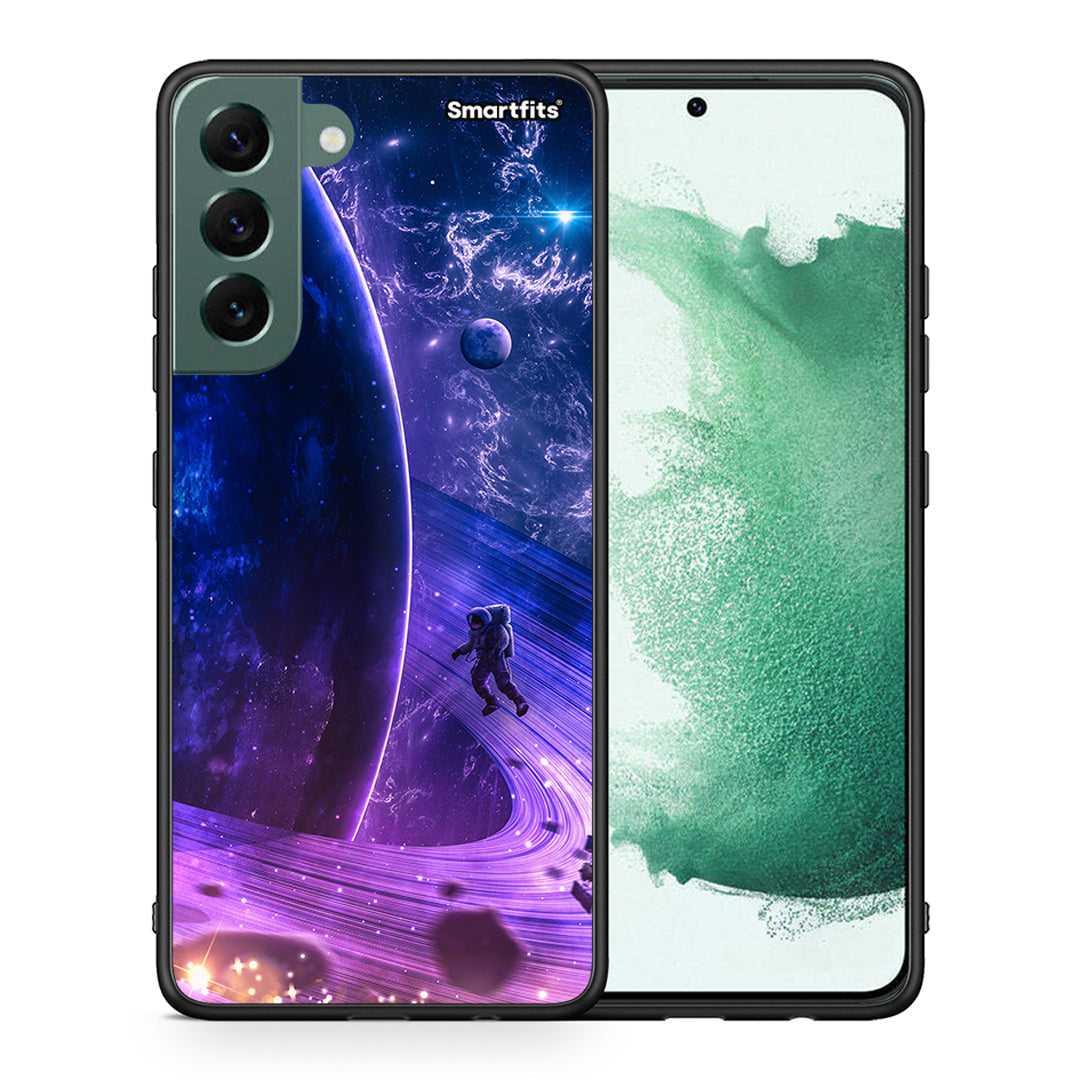 Θήκη Samsung S22 Plus Lost Astronaut από τη Smartfits με σχέδιο στο πίσω μέρος και μαύρο περίβλημα | Samsung S22 Plus Lost Astronaut case with colorful back and black bezels