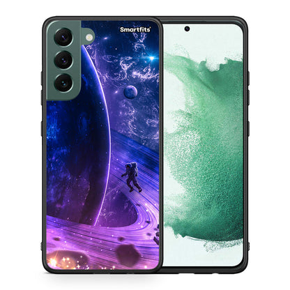 Θήκη Samsung S22 Plus Lost Astronaut από τη Smartfits με σχέδιο στο πίσω μέρος και μαύρο περίβλημα | Samsung S22 Plus Lost Astronaut case with colorful back and black bezels