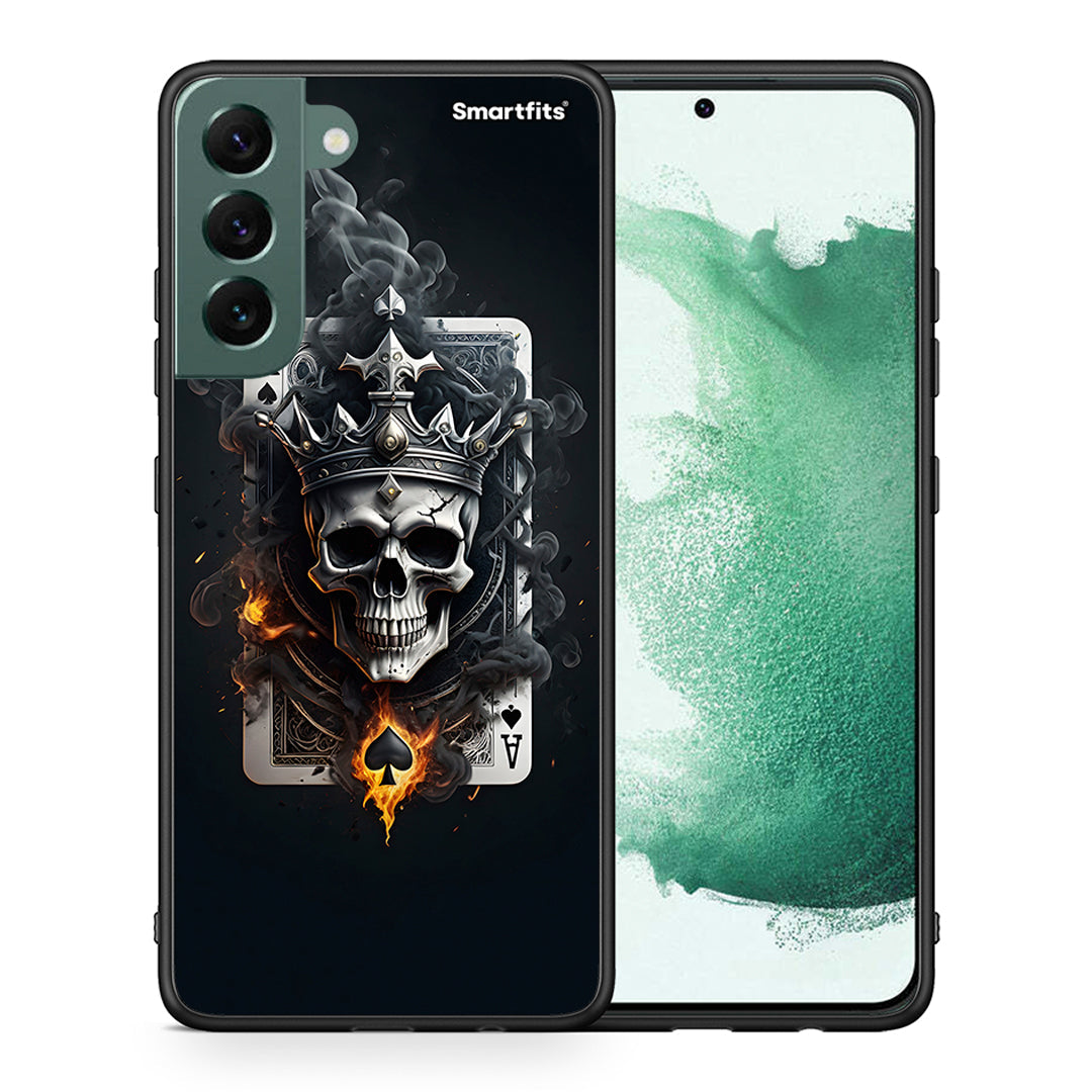 Θήκη Samsung S22 Plus Skull King Ace από τη Smartfits με σχέδιο στο πίσω μέρος και μαύρο περίβλημα | Samsung S22 Plus Skull King Ace case with colorful back and black bezels