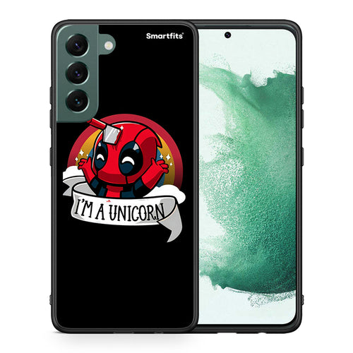 Θήκη Samsung S22 Plus Unicorn Deadpool από τη Smartfits με σχέδιο στο πίσω μέρος και μαύρο περίβλημα | Samsung S22 Plus Unicorn Deadpool case with colorful back and black bezels