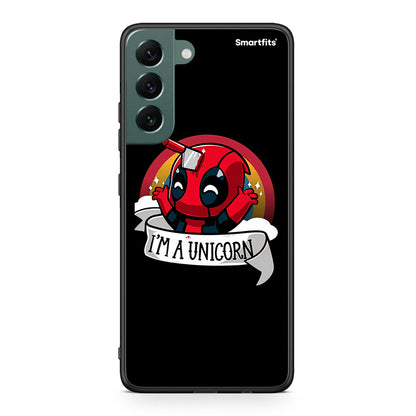 Samsung S22 Plus Unicorn Deadpool θήκη από τη Smartfits με σχέδιο στο πίσω μέρος και μαύρο περίβλημα | Smartphone case with colorful back and black bezels by Smartfits