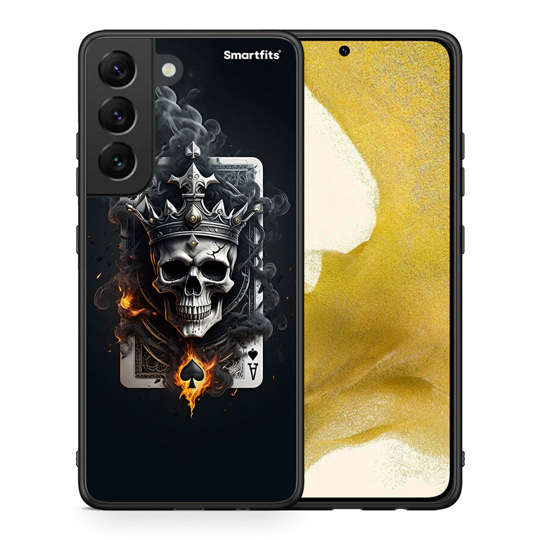 Θήκη Samsung S22 Skull King Ace από τη Smartfits με σχέδιο στο πίσω μέρος και μαύρο περίβλημα | Samsung S22 Skull King Ace case with colorful back and black bezels