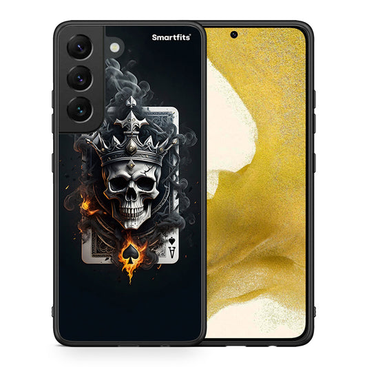 Θήκη Samsung S22 Skull King Ace από τη Smartfits με σχέδιο στο πίσω μέρος και μαύρο περίβλημα | Samsung S22 Skull King Ace case with colorful back and black bezels