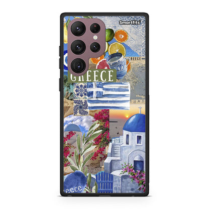 Samsung S22 Ultra All Greek Θήκη από τη Smartfits με σχέδιο στο πίσω μέρος και μαύρο περίβλημα | Smartphone case with colorful back and black bezels by Smartfits