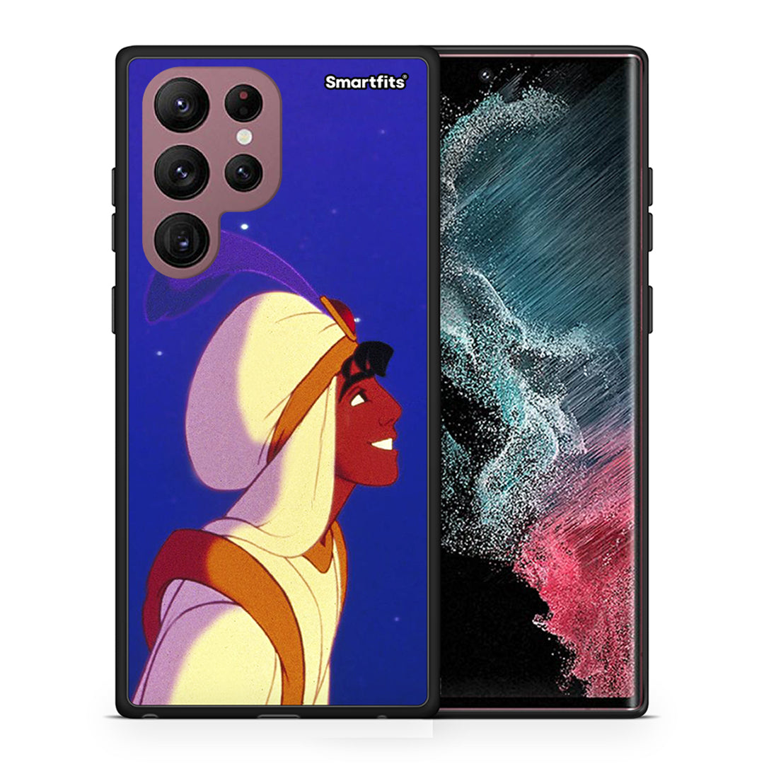 Θήκη Samsung S22 Ultra Alladin And Jasmine Love 1 από τη Smartfits με σχέδιο στο πίσω μέρος και μαύρο περίβλημα | Samsung S22 Ultra Alladin And Jasmine Love 1 case with colorful back and black bezels
