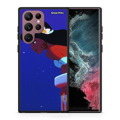Θήκη Samsung S22 Ultra Alladin And Jasmine Love 2 από τη Smartfits με σχέδιο στο πίσω μέρος και μαύρο περίβλημα | Samsung S22 Ultra Alladin And Jasmine Love 2 case with colorful back and black bezels