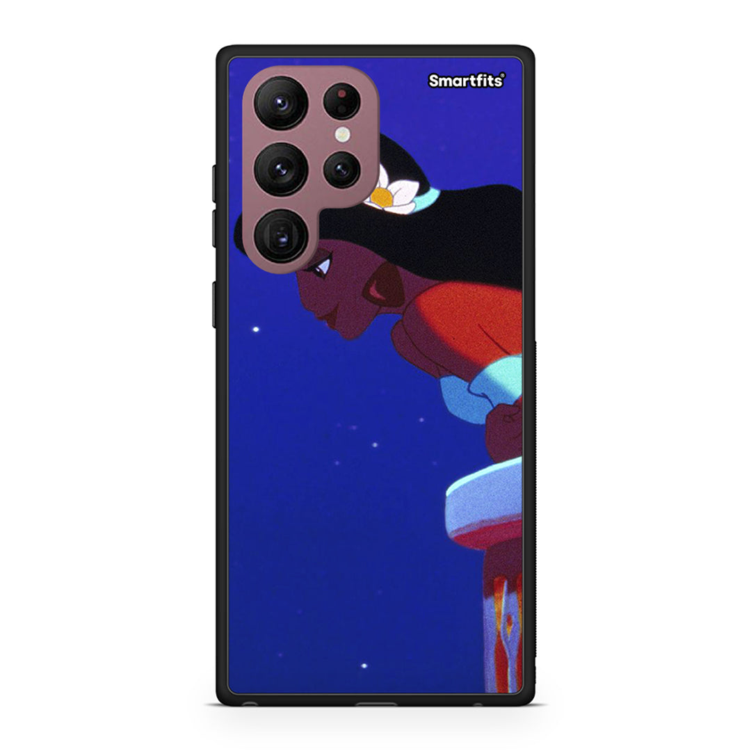 Samsung S22 Ultra Alladin And Jasmine Love 2 θήκη από τη Smartfits με σχέδιο στο πίσω μέρος και μαύρο περίβλημα | Smartphone case with colorful back and black bezels by Smartfits