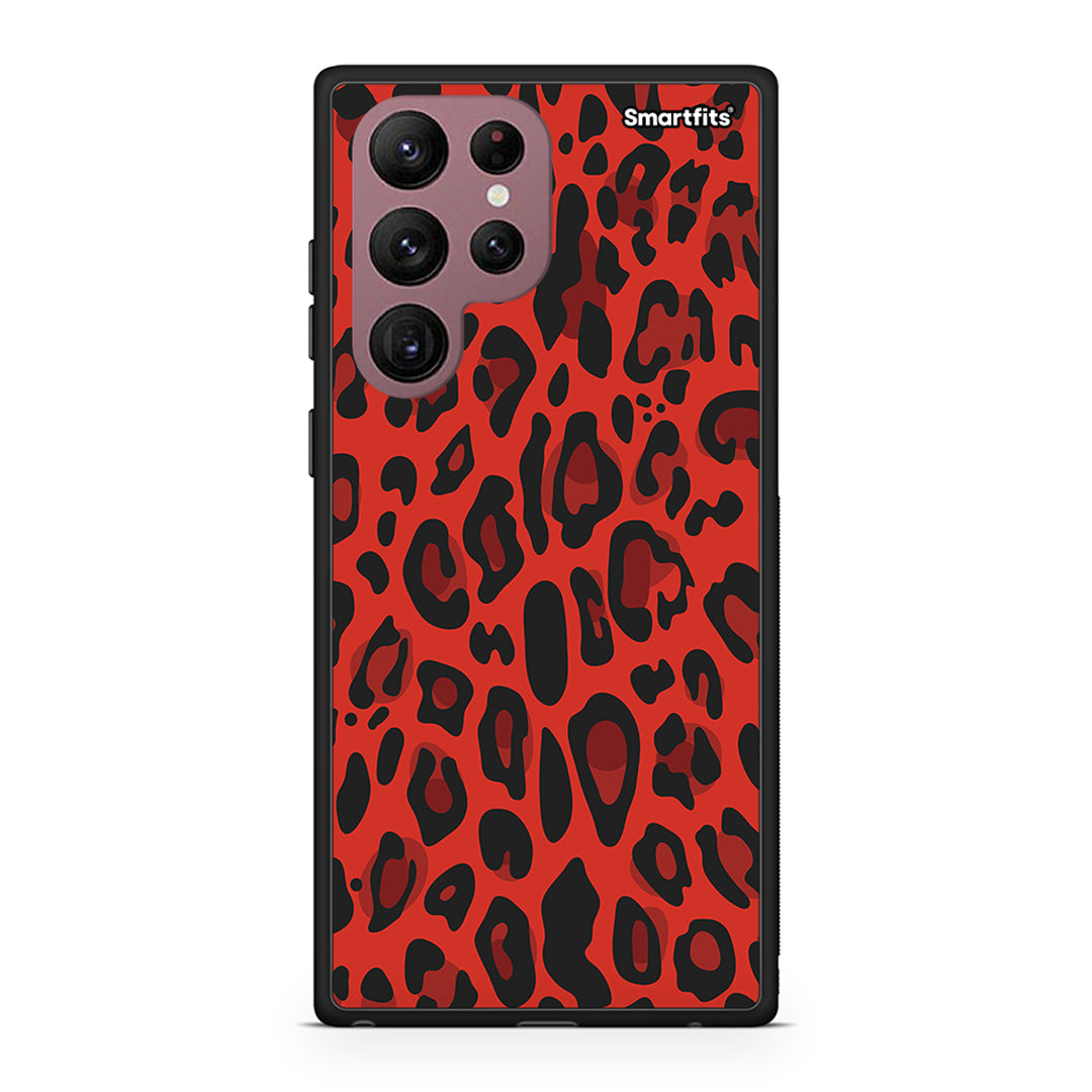 Samsung S22 Ultra Red Leopard Animal case, cover, bumper
