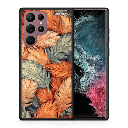 Θήκη Samsung S22 Ultra Autumn Leaves από τη Smartfits με σχέδιο στο πίσω μέρος και μαύρο περίβλημα | Samsung S22 Ultra Autumn Leaves case with colorful back and black bezels