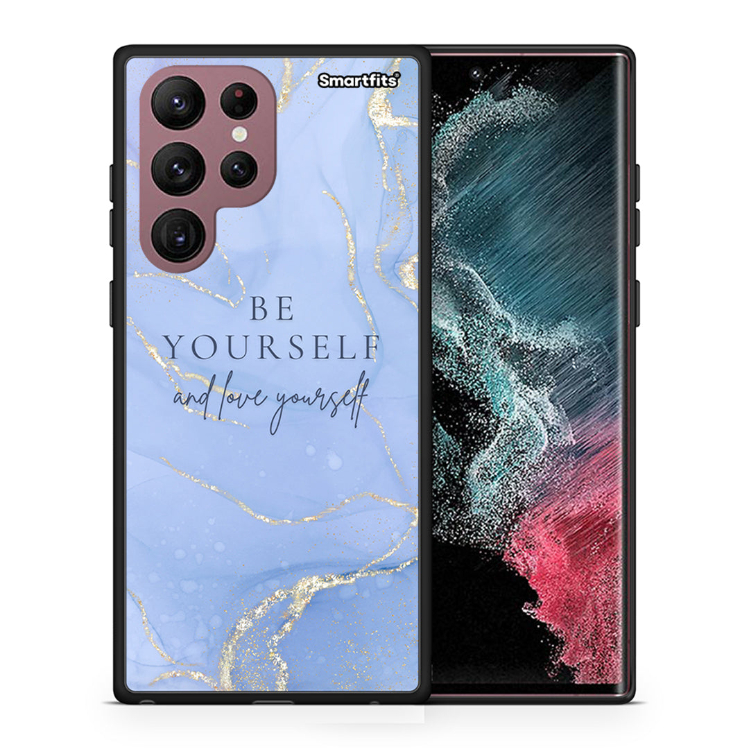 Θήκη Samsung S22 Ultra Be Yourself από τη Smartfits με σχέδιο στο πίσω μέρος και μαύρο περίβλημα | Samsung S22 Ultra Be Yourself case with colorful back and black bezels