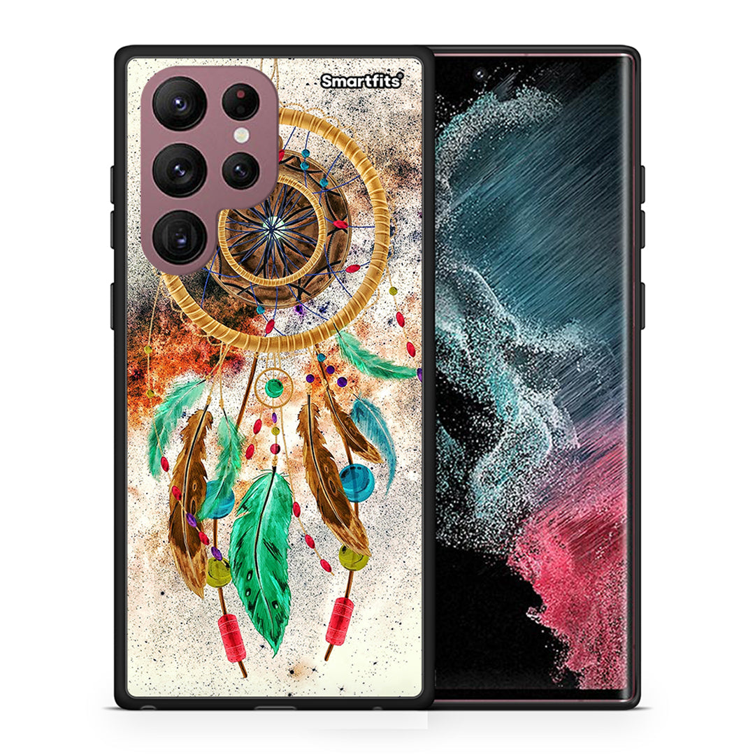 Θήκη Samsung S22 Ultra DreamCatcher Boho από τη Smartfits με σχέδιο στο πίσω μέρος και μαύρο περίβλημα | Samsung S22 Ultra DreamCatcher Boho case with colorful back and black bezels