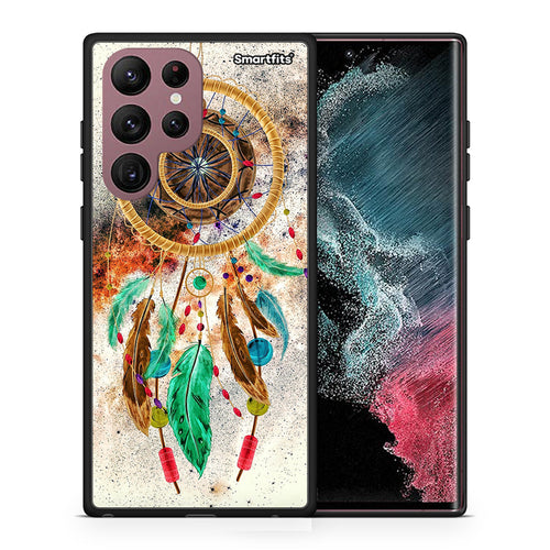 Θήκη Samsung S22 Ultra DreamCatcher Boho από τη Smartfits με σχέδιο στο πίσω μέρος και μαύρο περίβλημα | Samsung S22 Ultra DreamCatcher Boho case with colorful back and black bezels