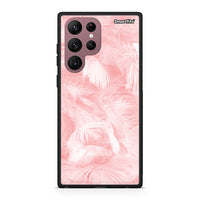 Thumbnail for Samsung S22 Ultra Pink Feather Boho case, cover, bumper